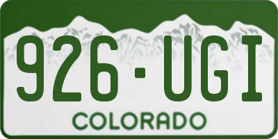 CO license plate 926UGI