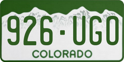 CO license plate 926UGO