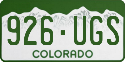 CO license plate 926UGS