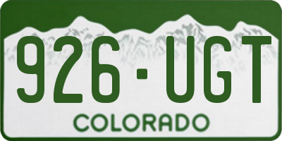 CO license plate 926UGT