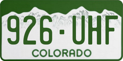 CO license plate 926UHF