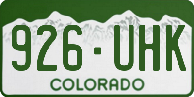 CO license plate 926UHK
