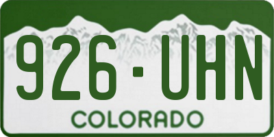 CO license plate 926UHN