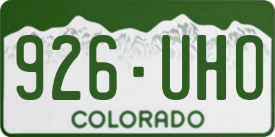 CO license plate 926UHO