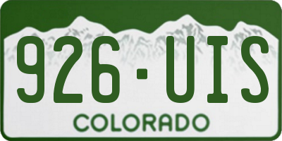 CO license plate 926UIS
