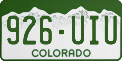 CO license plate 926UIU