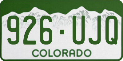 CO license plate 926UJQ