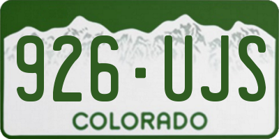 CO license plate 926UJS