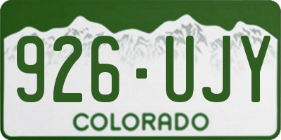 CO license plate 926UJY