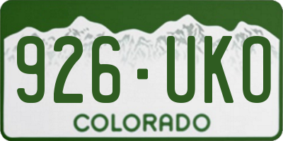 CO license plate 926UKO