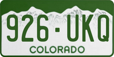 CO license plate 926UKQ