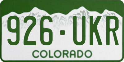 CO license plate 926UKR
