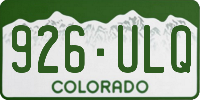 CO license plate 926ULQ