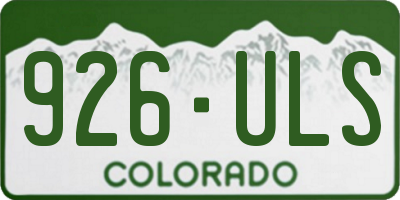 CO license plate 926ULS