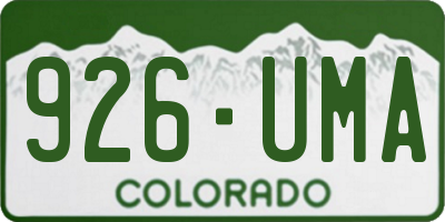 CO license plate 926UMA
