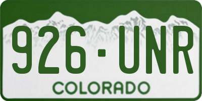 CO license plate 926UNR