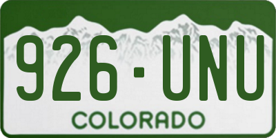 CO license plate 926UNU