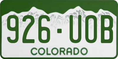CO license plate 926UOB