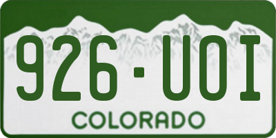 CO license plate 926UOI