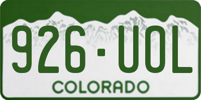 CO license plate 926UOL