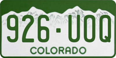 CO license plate 926UOQ