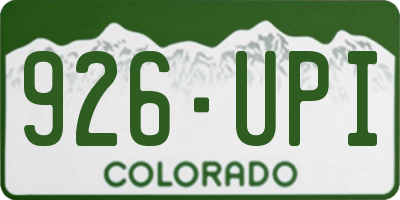 CO license plate 926UPI
