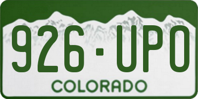 CO license plate 926UPO