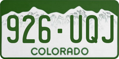 CO license plate 926UQJ