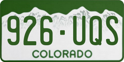 CO license plate 926UQS