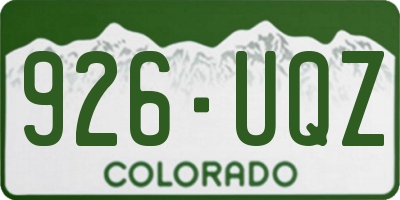CO license plate 926UQZ