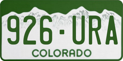 CO license plate 926URA