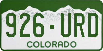CO license plate 926URD