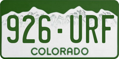 CO license plate 926URF