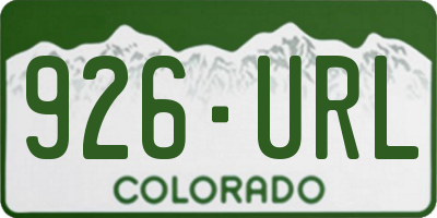 CO license plate 926URL
