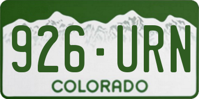 CO license plate 926URN