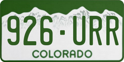 CO license plate 926URR