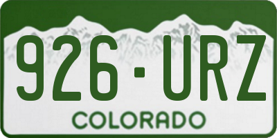 CO license plate 926URZ