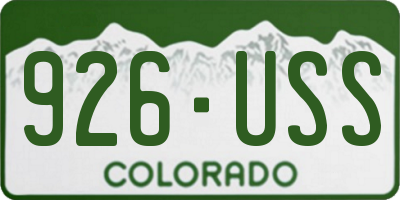 CO license plate 926USS