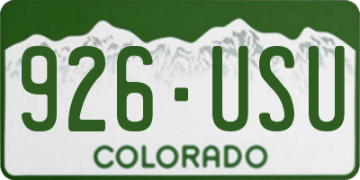 CO license plate 926USU