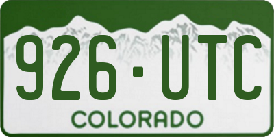 CO license plate 926UTC