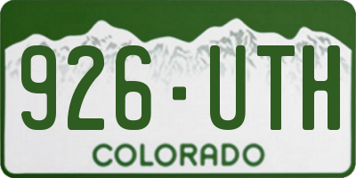 CO license plate 926UTH