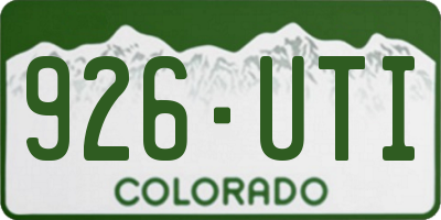 CO license plate 926UTI