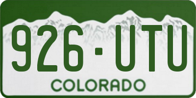 CO license plate 926UTU
