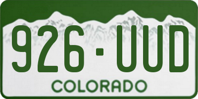 CO license plate 926UUD