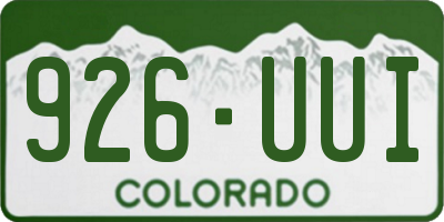 CO license plate 926UUI