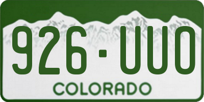 CO license plate 926UUO