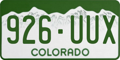 CO license plate 926UUX
