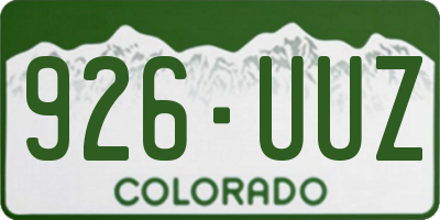 CO license plate 926UUZ