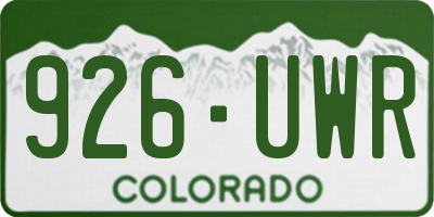 CO license plate 926UWR
