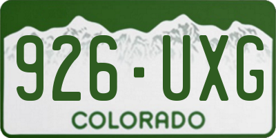 CO license plate 926UXG